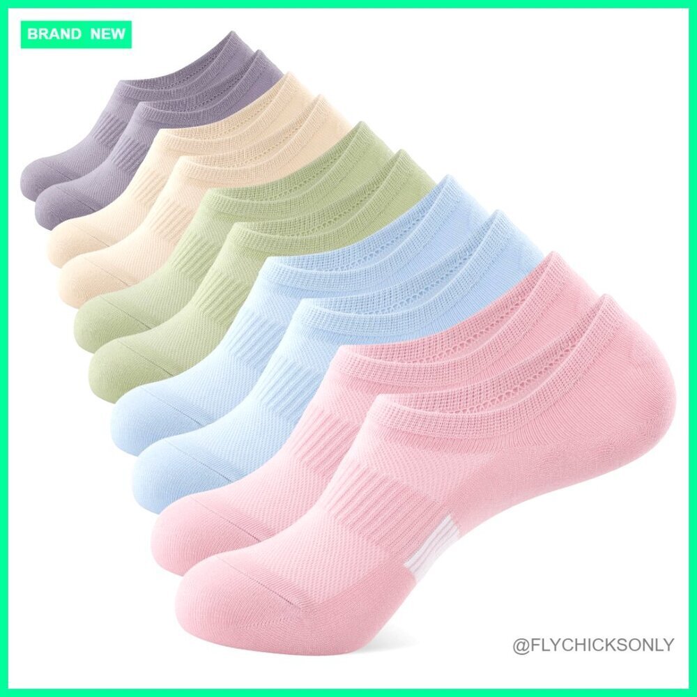 Low Cut No Show Socks Women's Athletic Cotton Invisible 5 Pairs